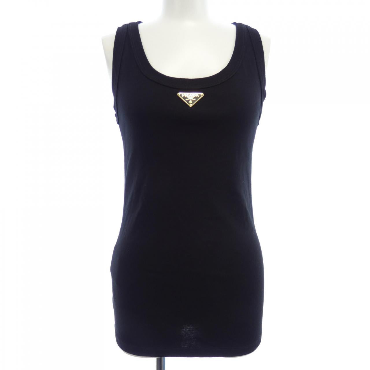 プラダ トライアングルロゴ リブニットジャージー タンクトップ