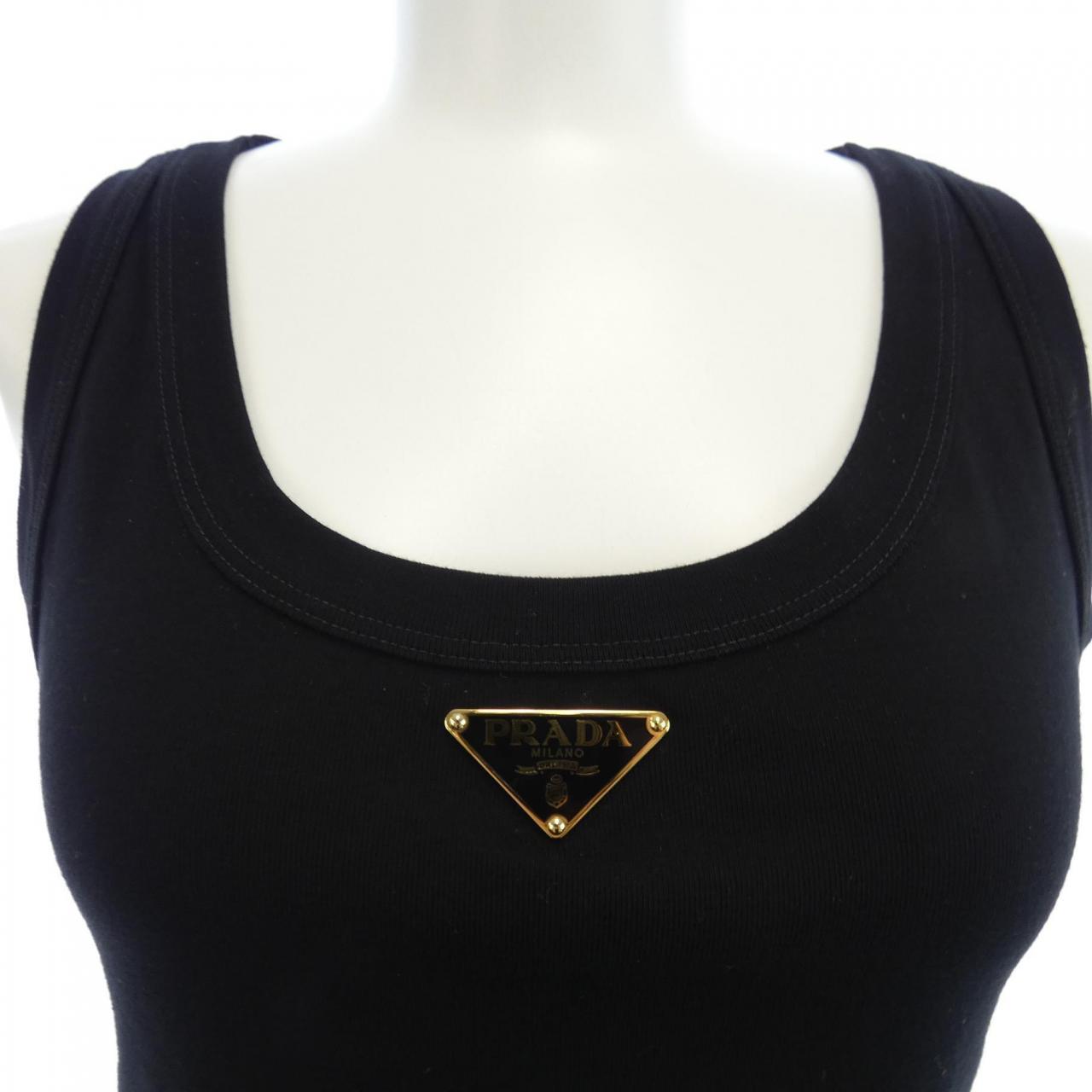 プラダ トライアングルロゴ リブニットジャージー タンクトップ