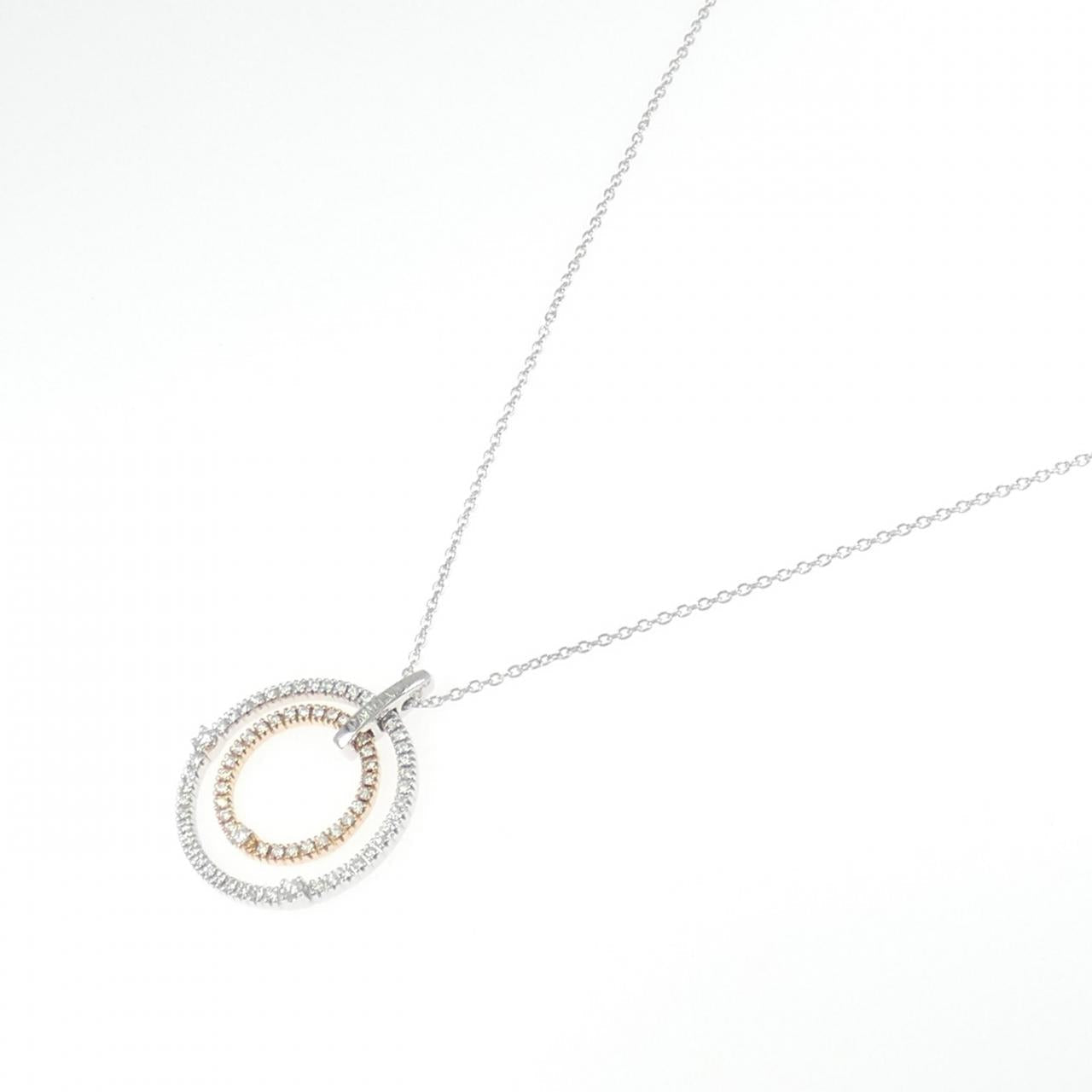 Damiani Circles 750 ホワイト/ピンク ゴールド ネックレス