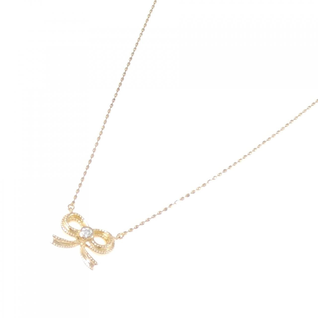 Au750リボンダイヤモンドネックレス