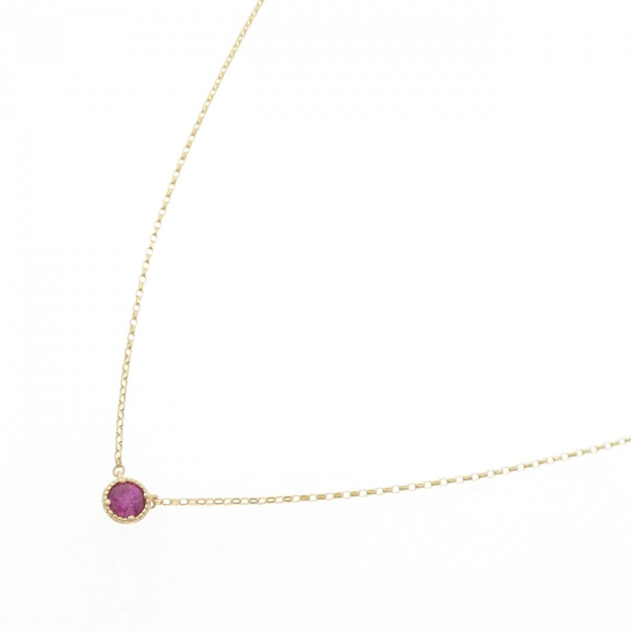 K18イエローゴールド ルビー ネックレス