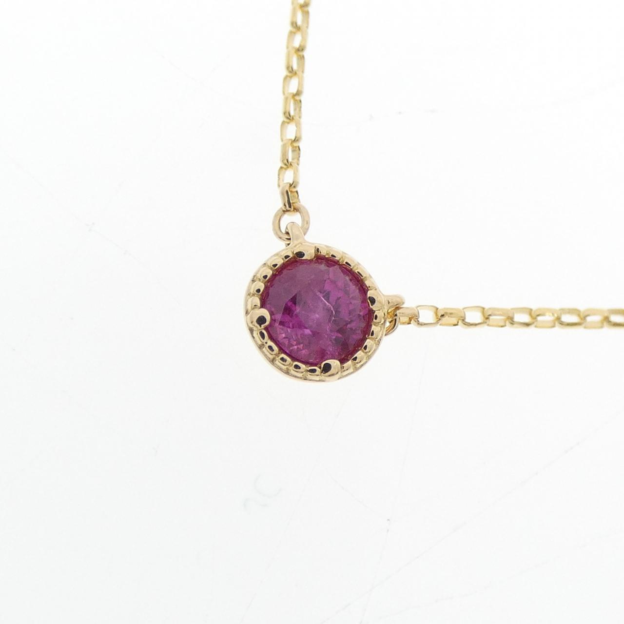 K18イエローゴールド ルビー ネックレス