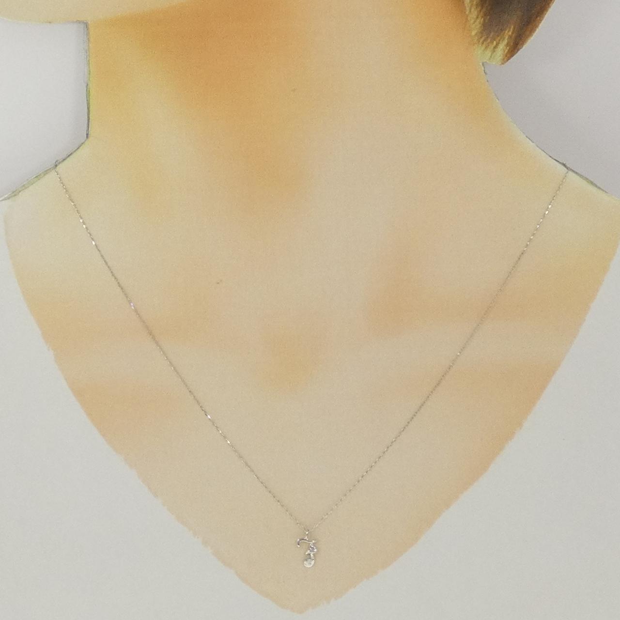 K10ホワイトゴールド イニシャルF ダイヤモンド ネックレス