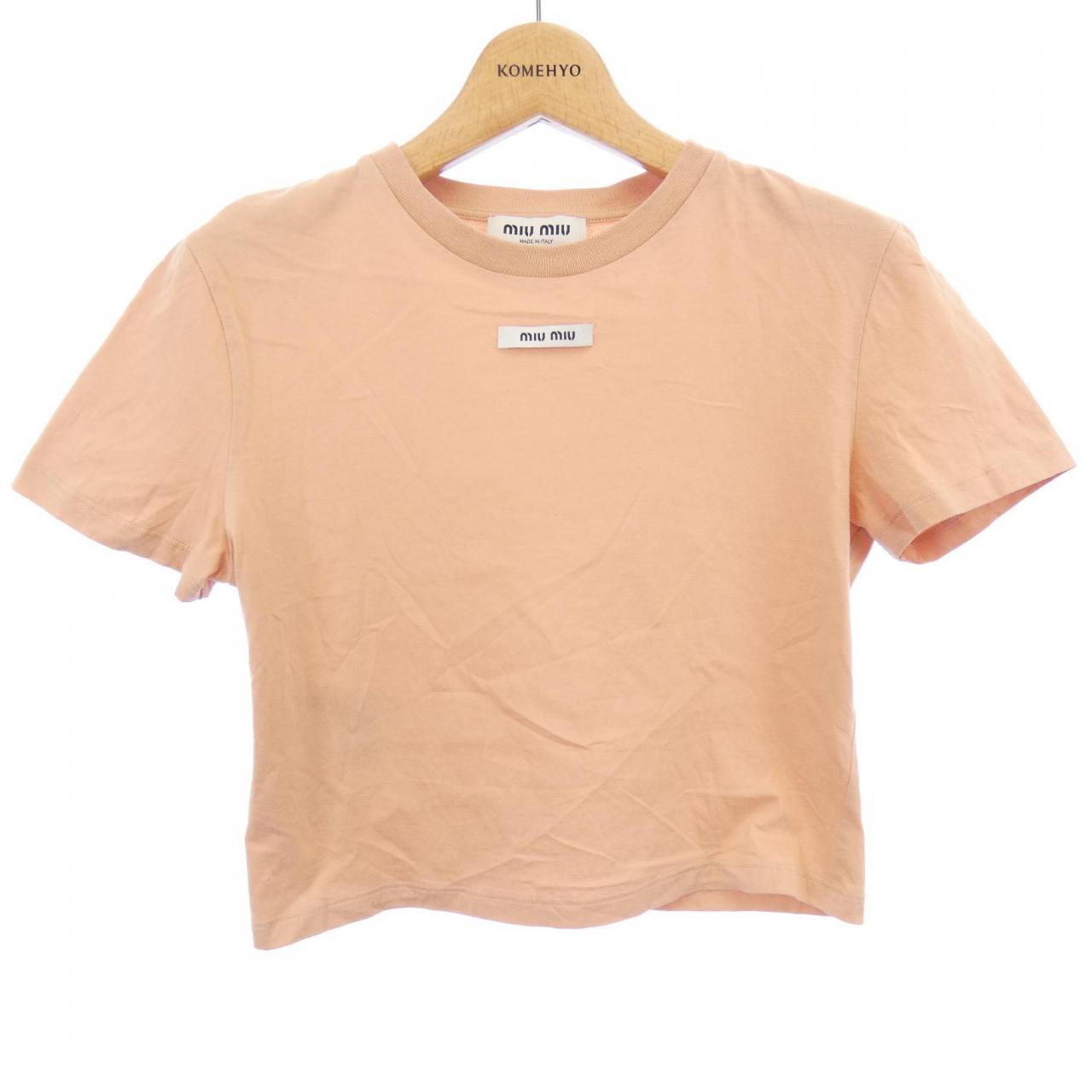 ミュウミュウ MIU MIU Logo Label コットンTシャツ