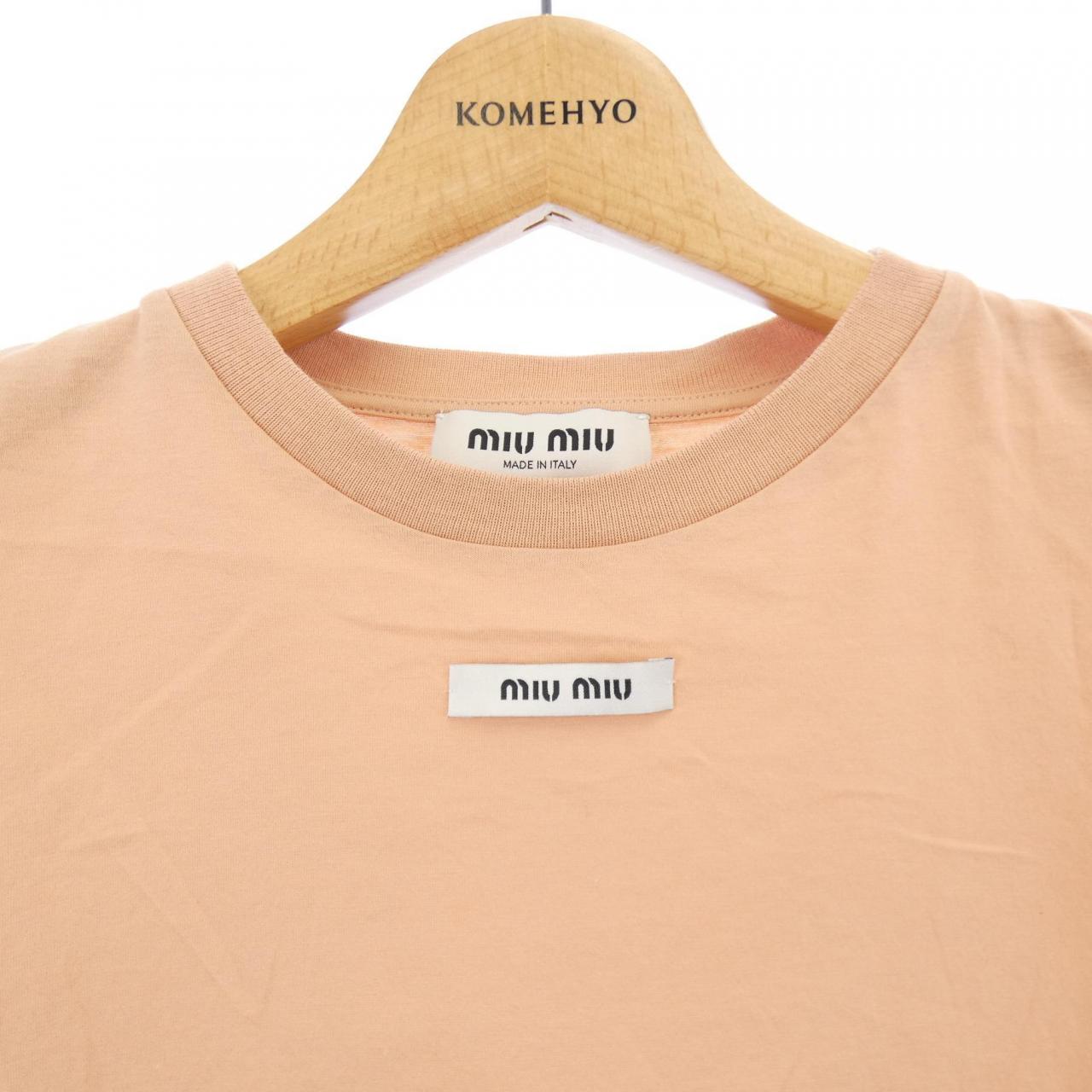 ミュウミュウ MIU MIU Logo Label コットンTシャツ