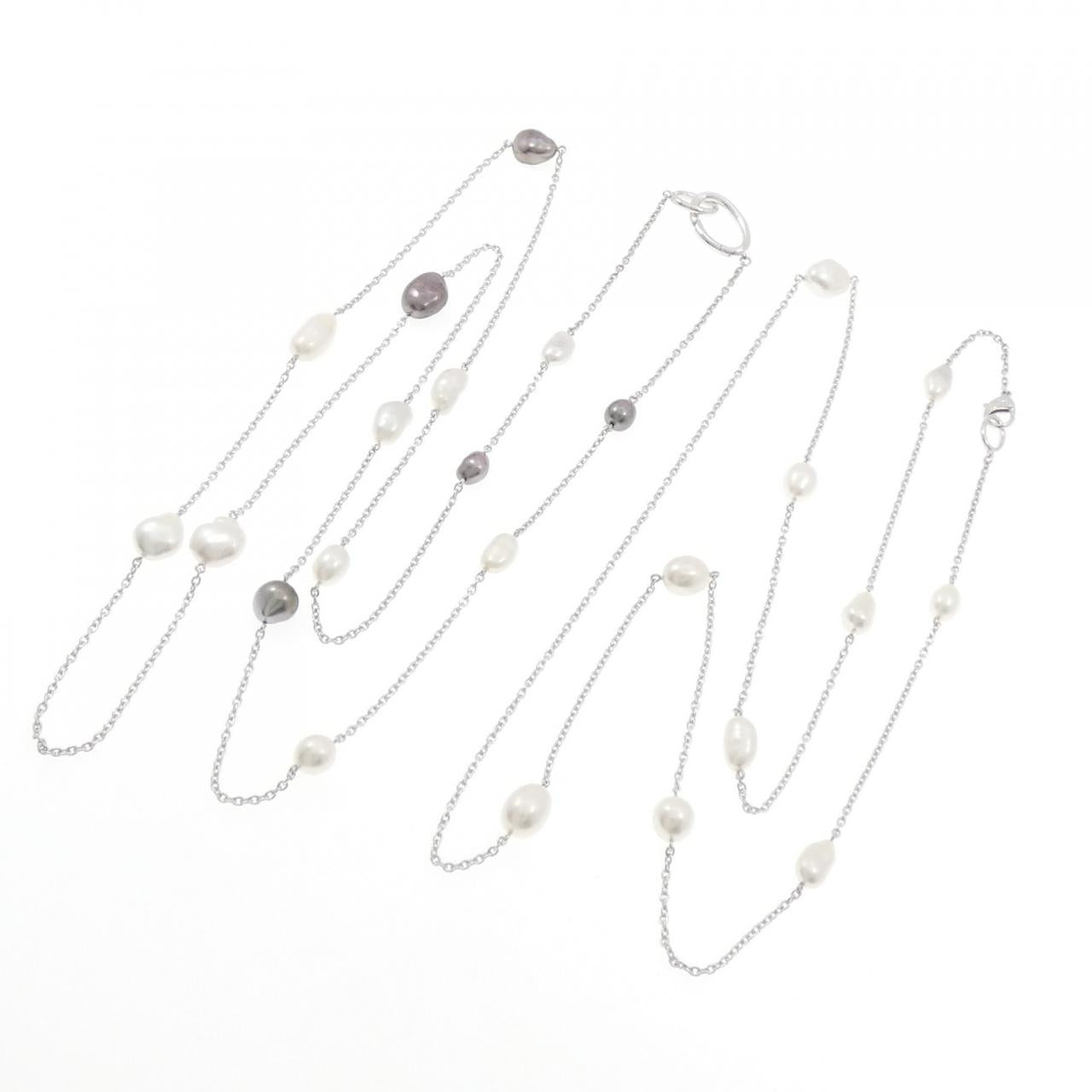 ミキモト 白蝶パール 黒蝶パール Au750 ネックレスセット