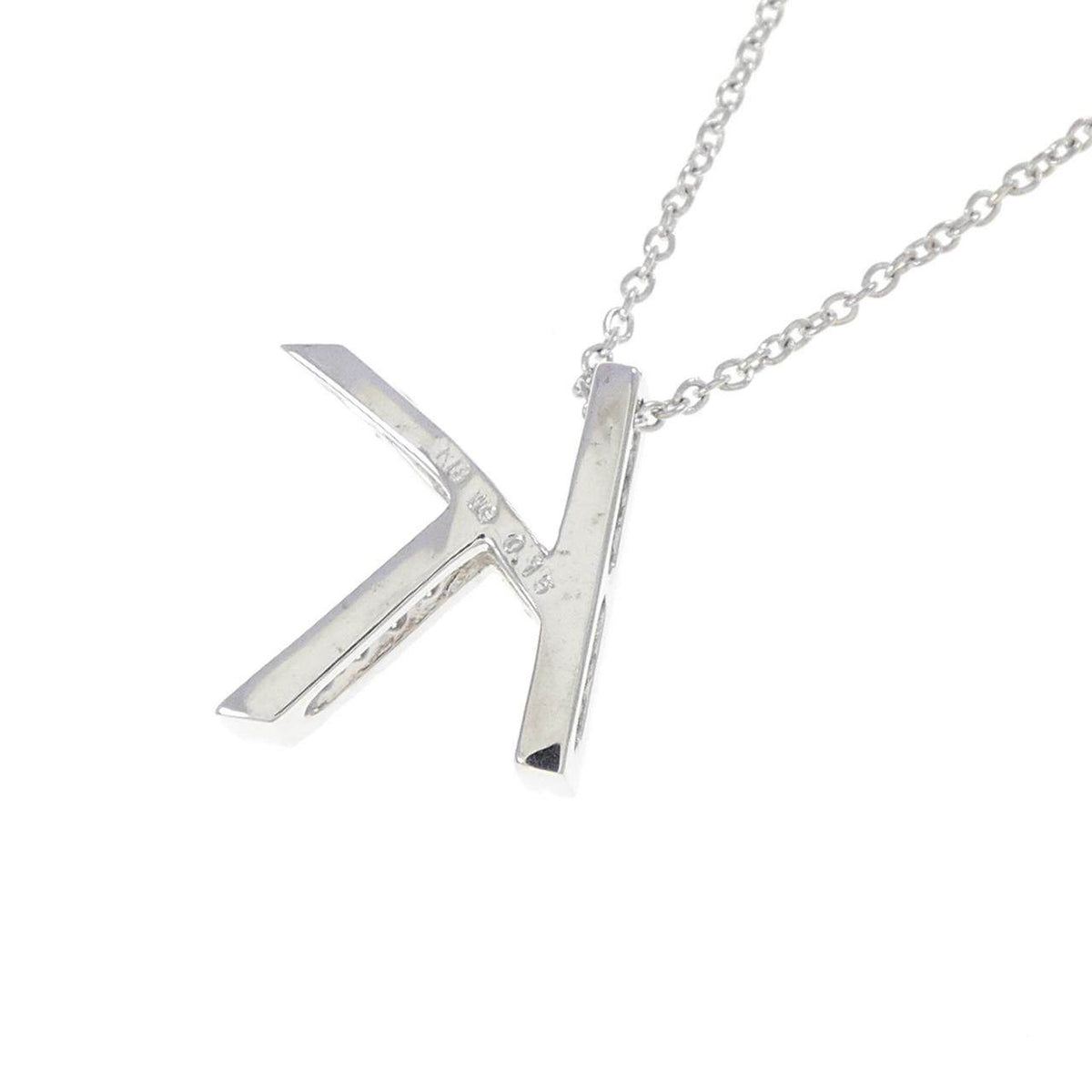 K18WG ダイヤモンド イニシャルK ネックレス