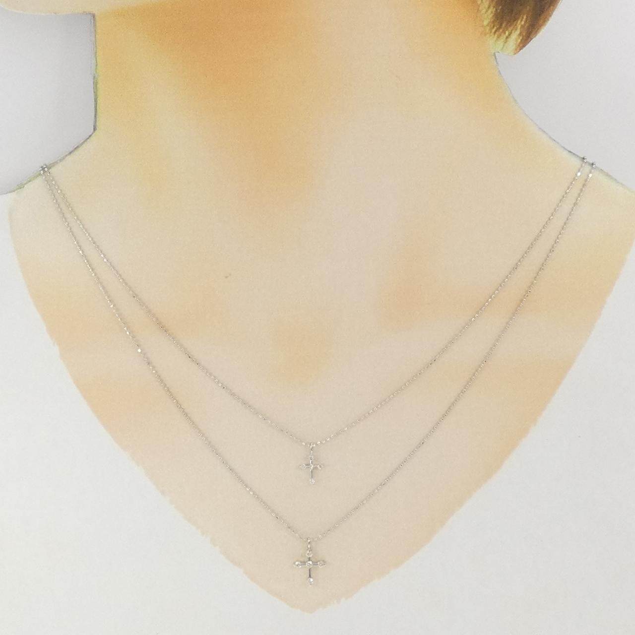 Au750クロスダイヤモンドネックレス