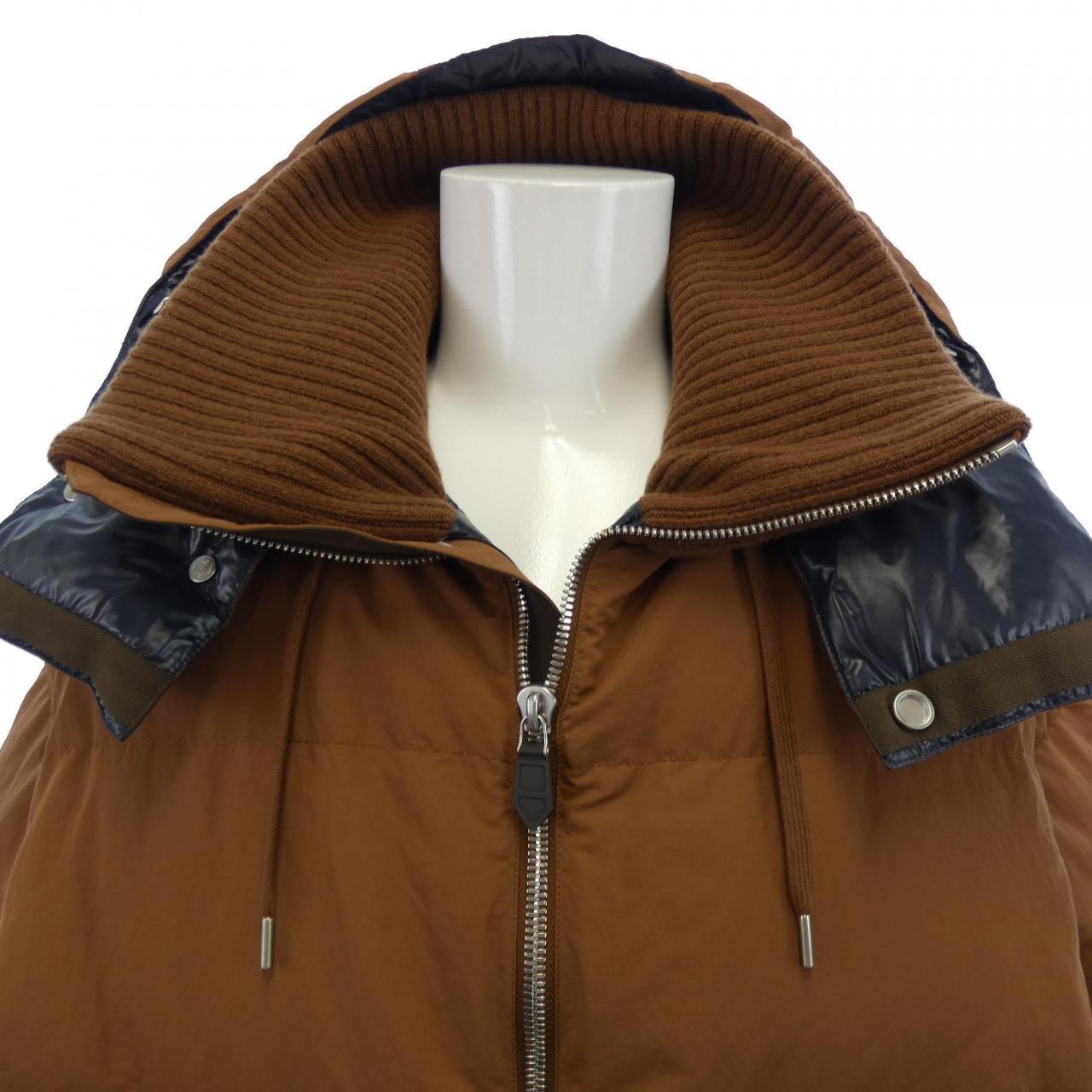 エルメス キルティングフーデッド カシミヤ混ダウンジャケット