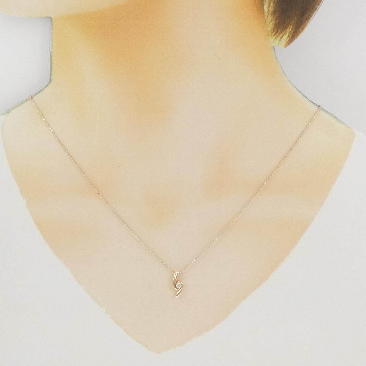K10ピンクゴールドダイヤモンドネックレス