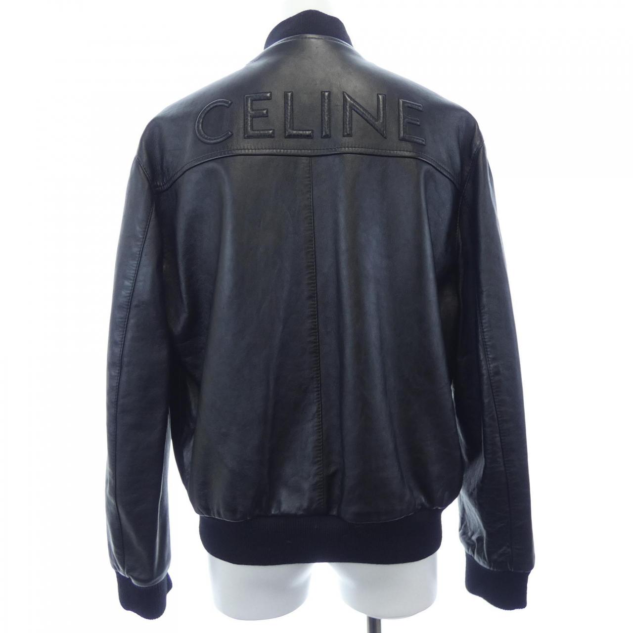 セリーヌ エンボスルーズブルゾン ラムレザー ジャケット