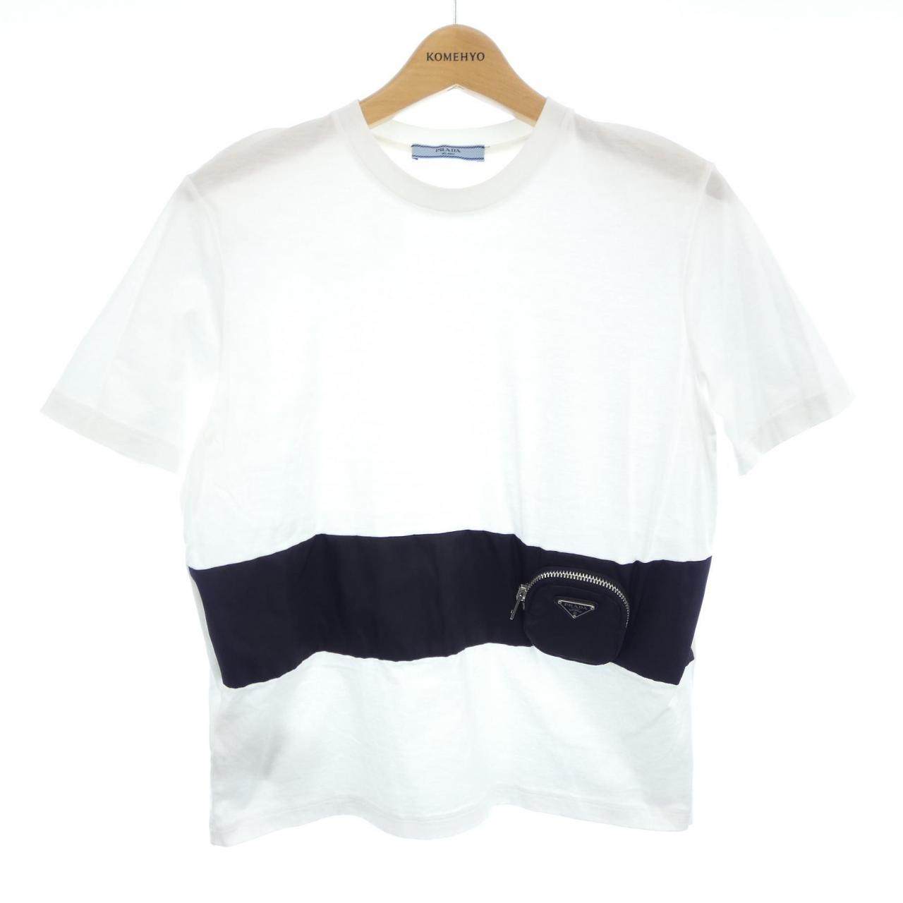 プラダ トライアングルロゴ コットンTシャツ