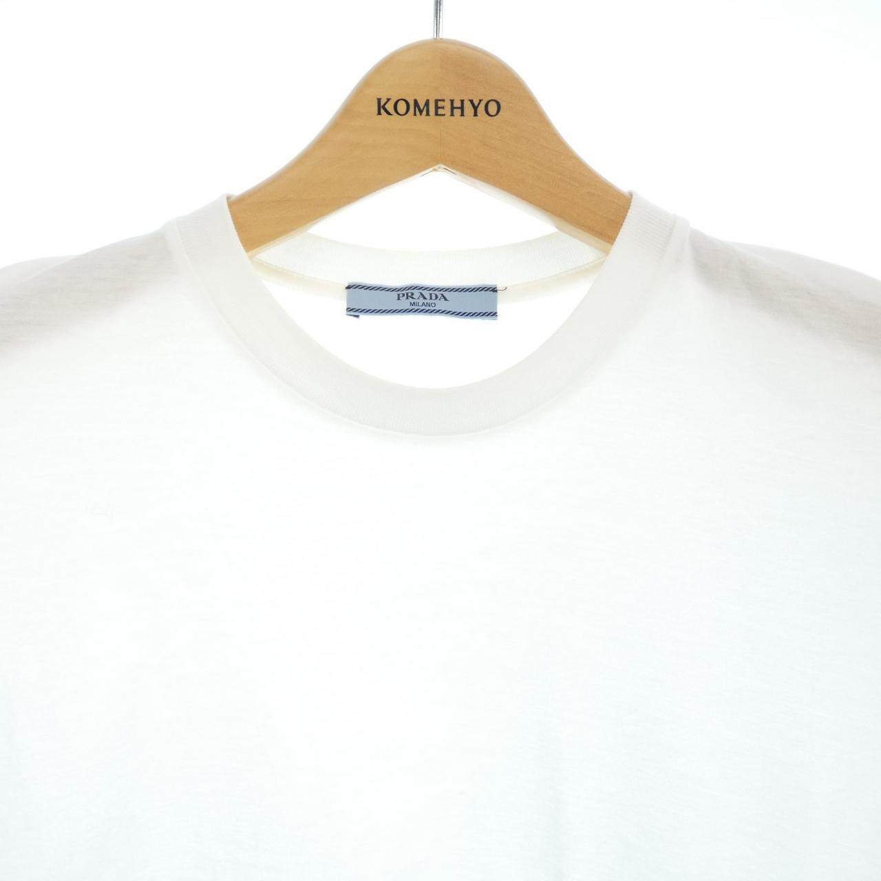 プラダ トライアングルロゴ コットンTシャツ