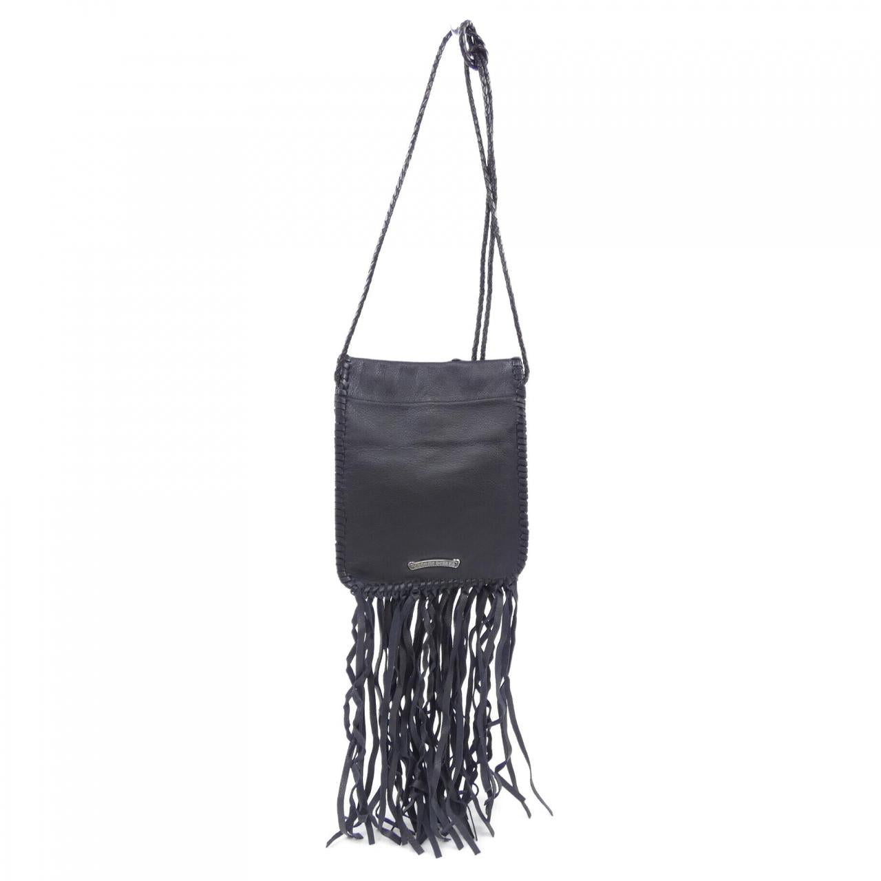 クロムハーツ FLAT HIPPIE W/FRINGE レザーショルダーバッグ