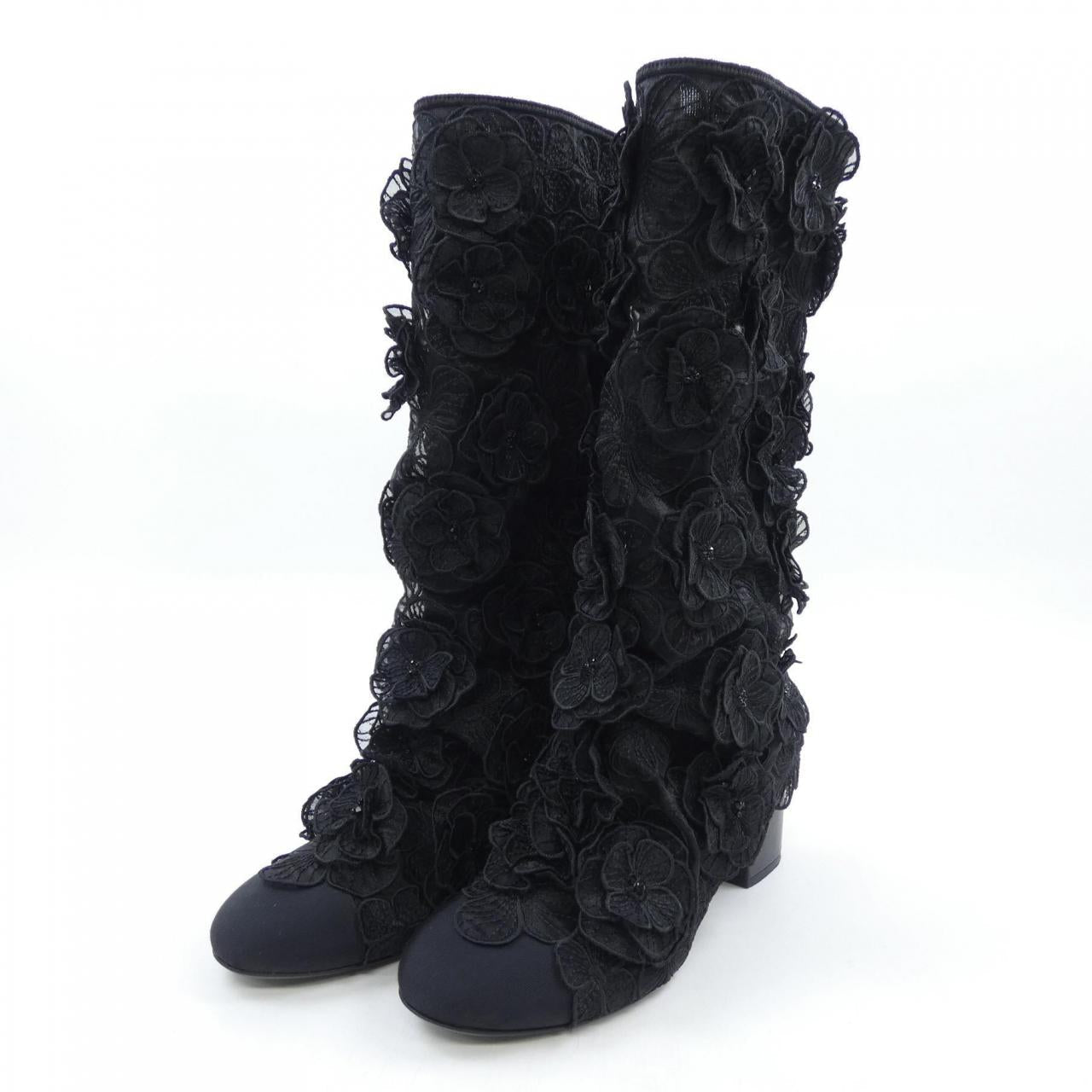シャネル HIGH BOOTS エンブロイダリー&グログラン ブーツ