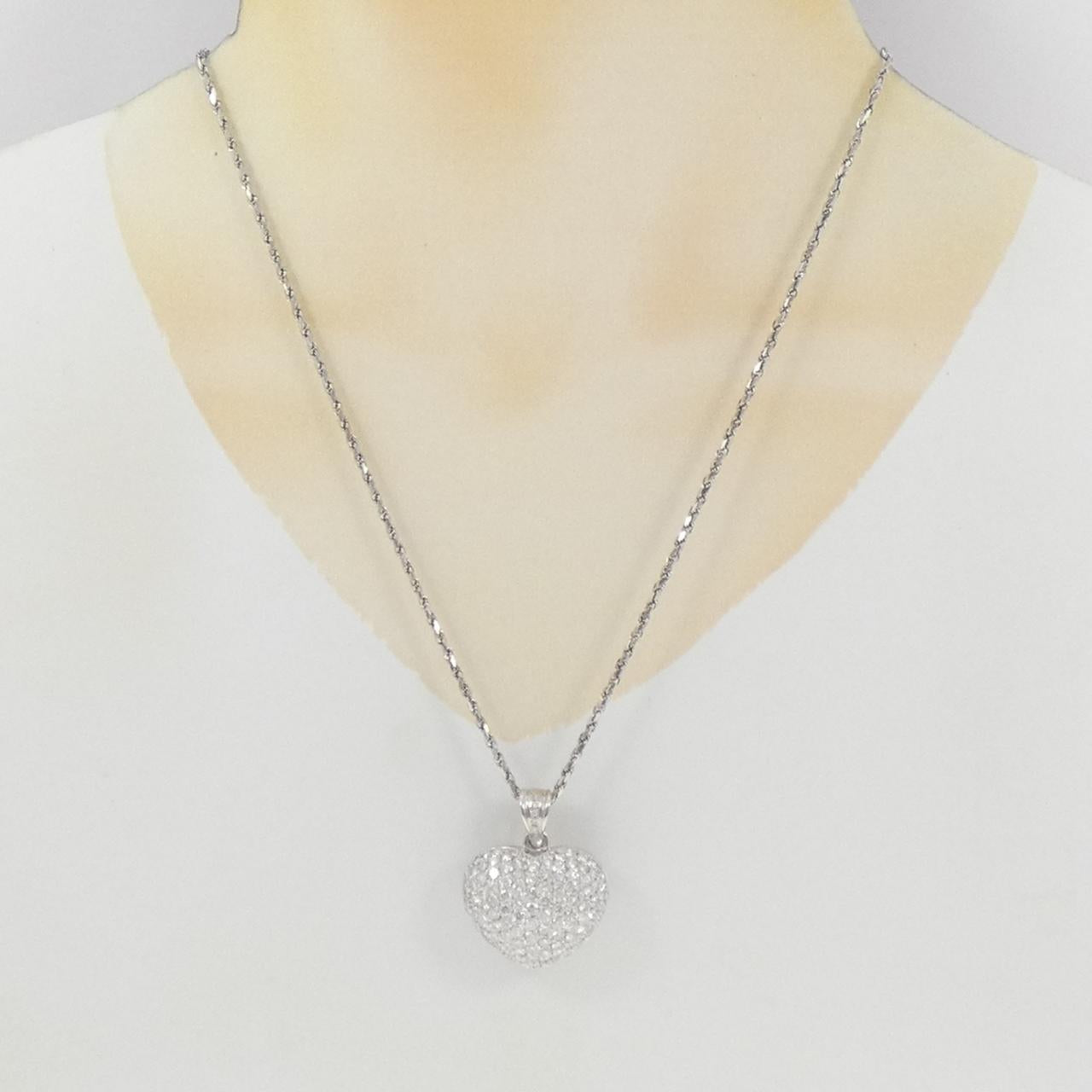 750WG ダイヤモンド ハートネックレス 5.00CT