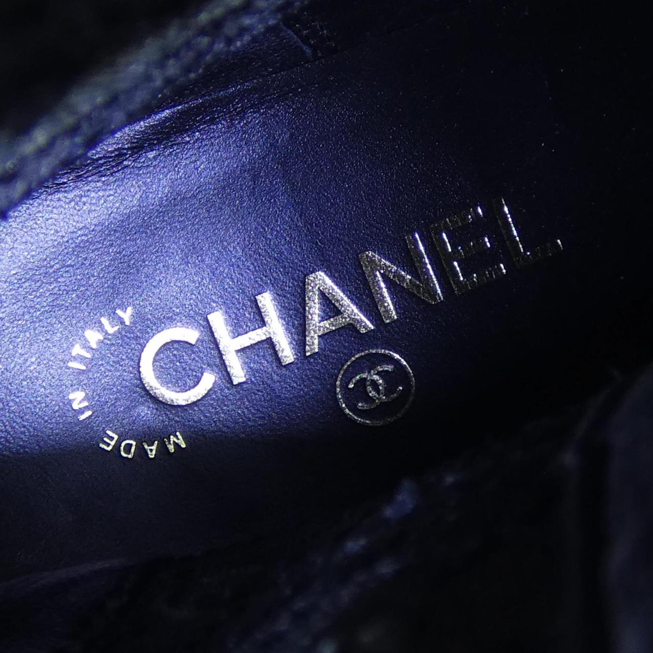 シャネル SHORT BOOTS シャイニーグレインカーフスキン パテントカーフスキン ブーツ