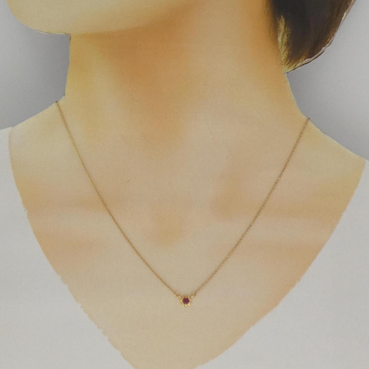4°C K18ルビー ネックレス