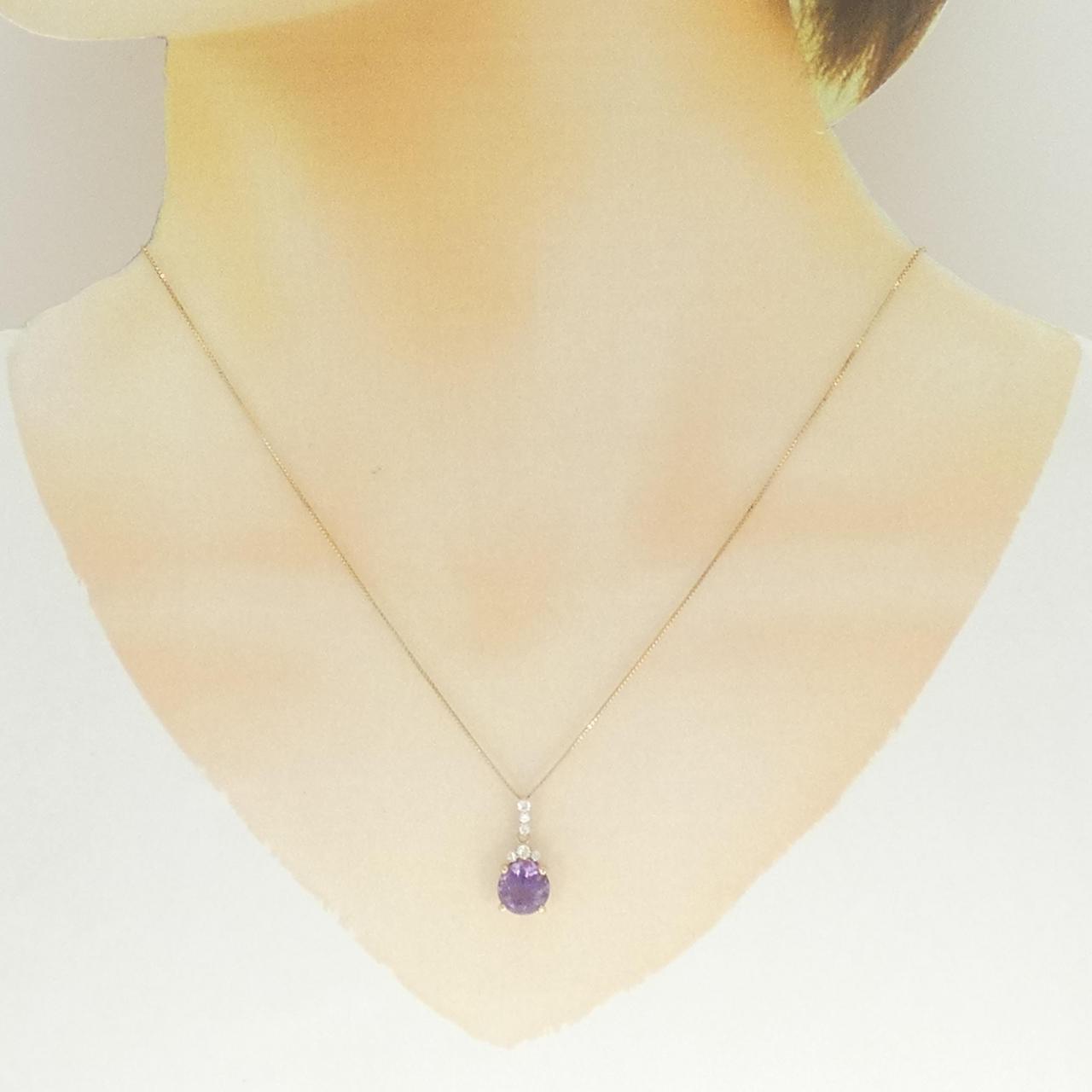 Au750アメジストダイヤモンドネックレス
