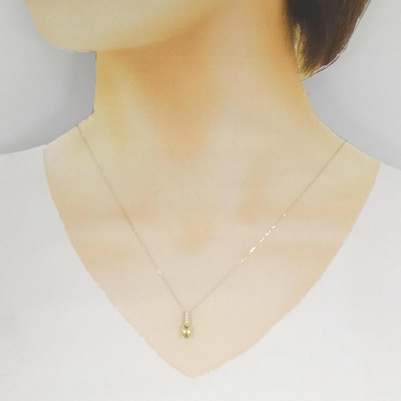ジーエスティービー K18 ガーネット ダイヤモンド ネックレス
