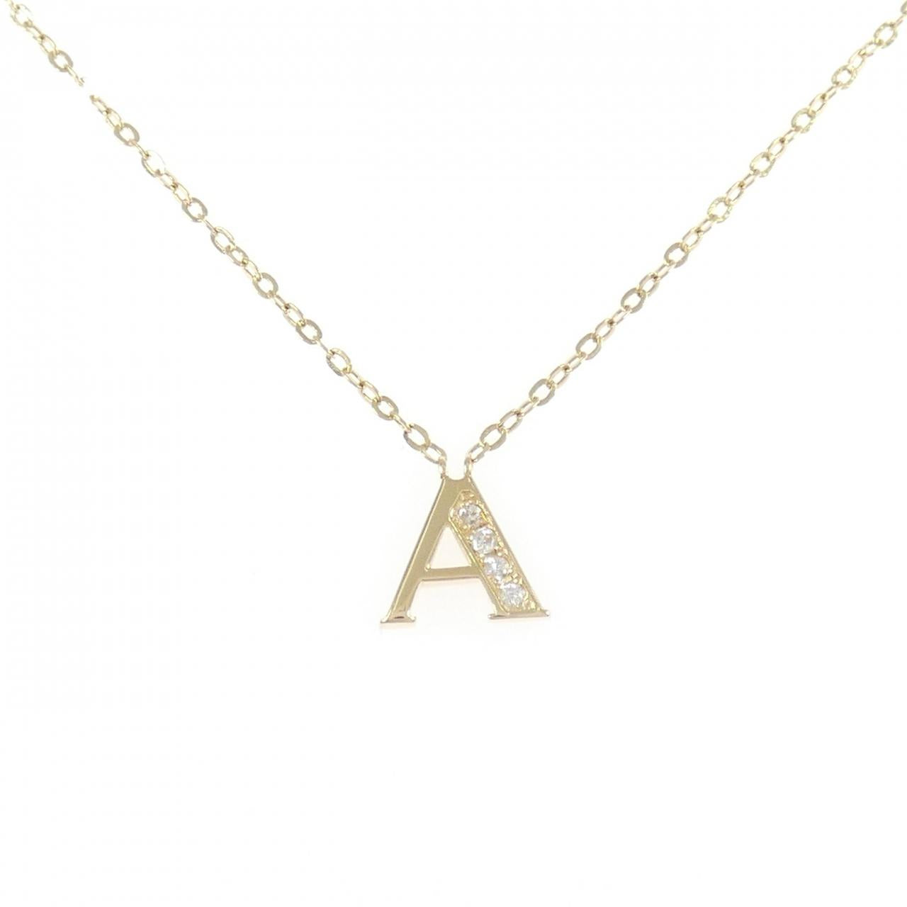 Au750 ダイヤモンド イニシャルA ネックレス