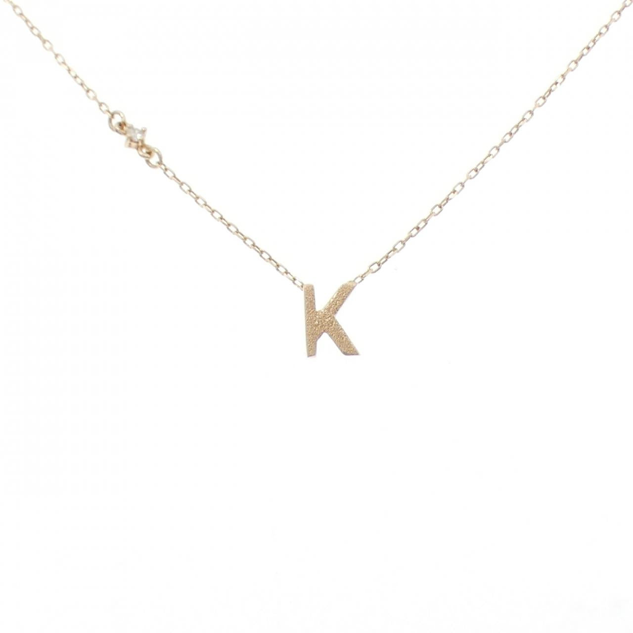 K10イエローゴールド イニシャルK ダイヤモンド ネックレス