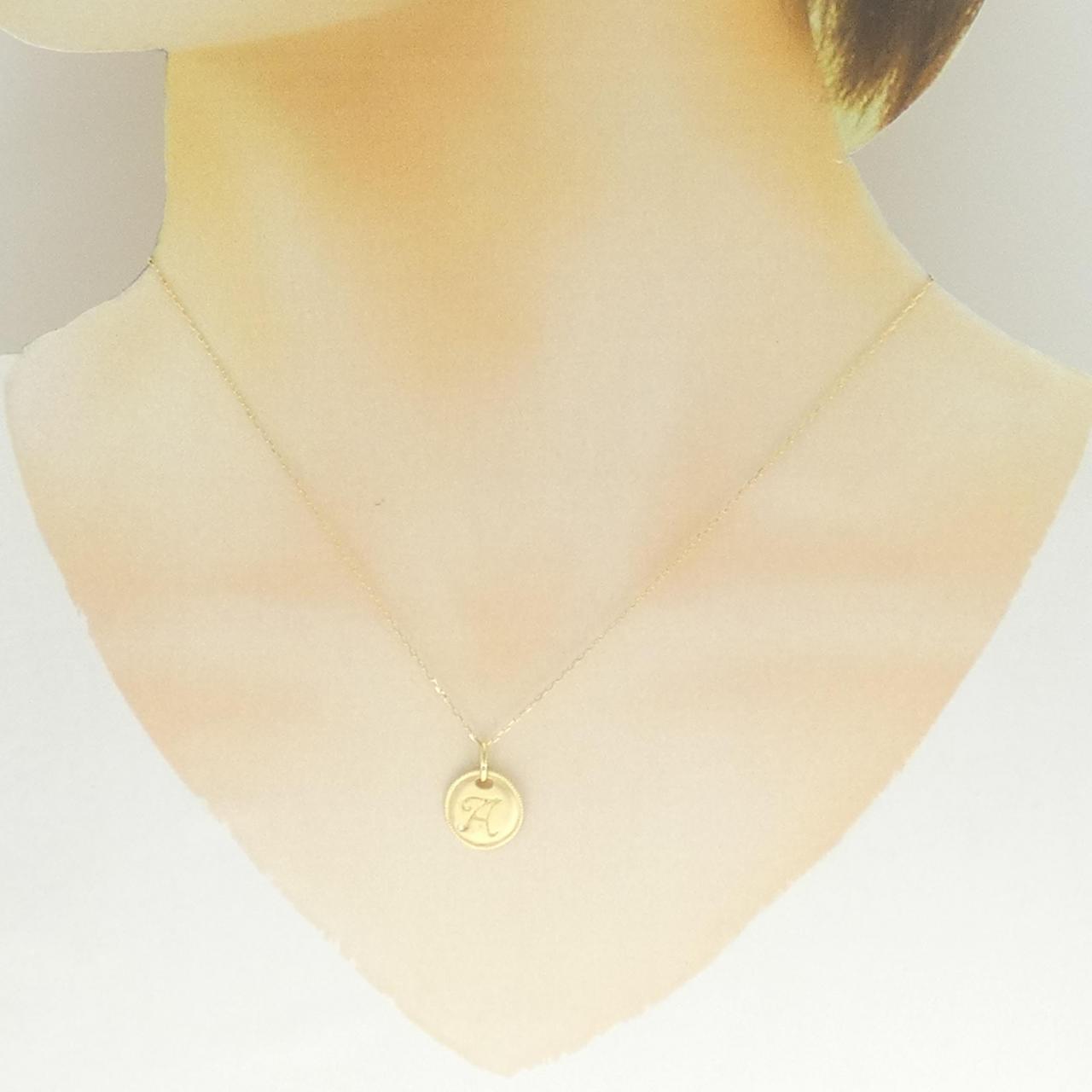 K18イニシャルAダイヤモンドネックレス
