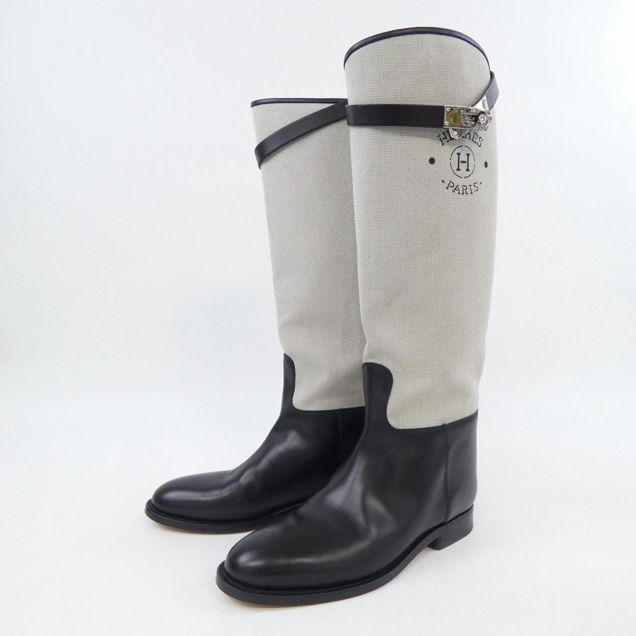 エルメス ジャンピング トワルH カーフ ロングブーツ