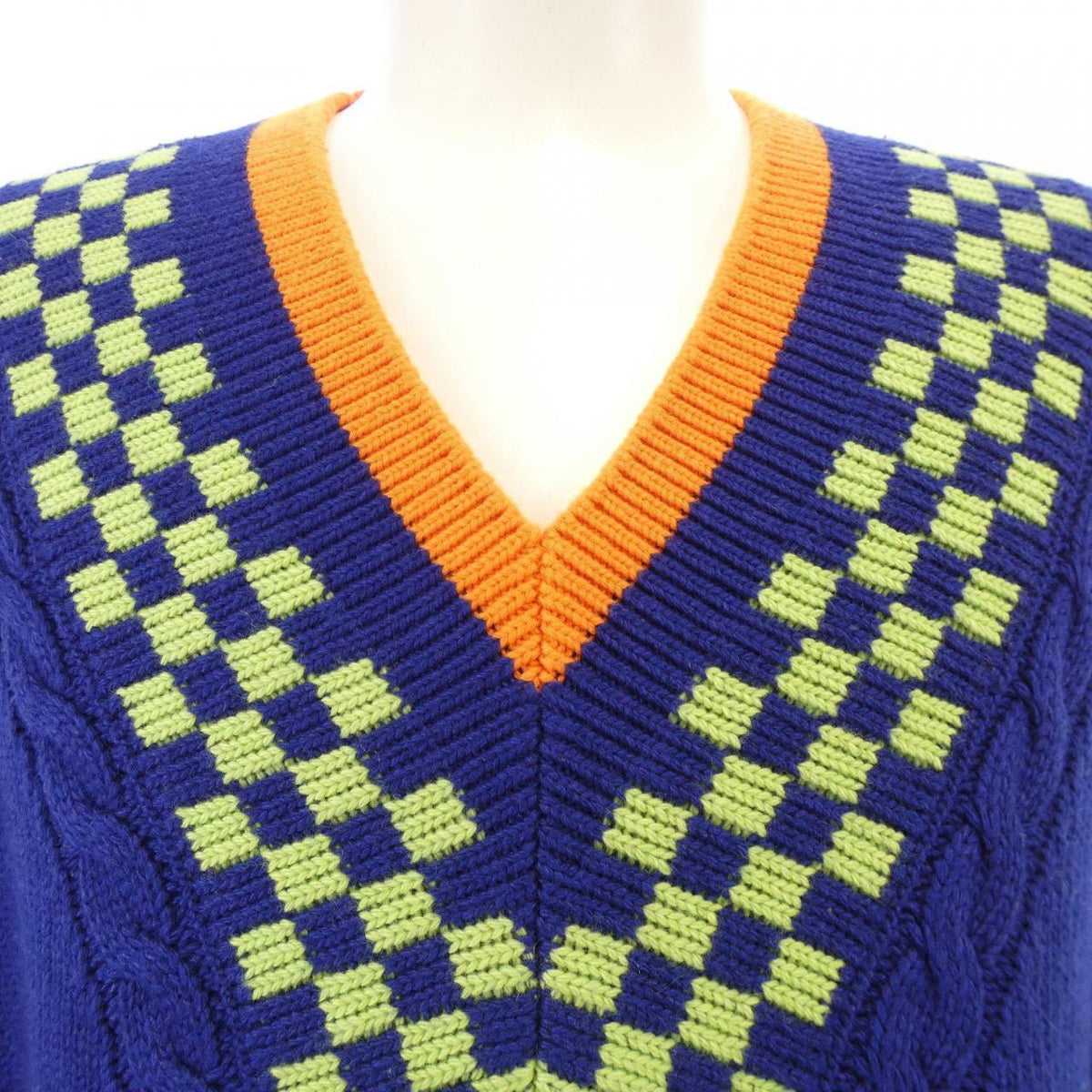 ルイヴィトン ダミエジャカード カシミヤ混ニット