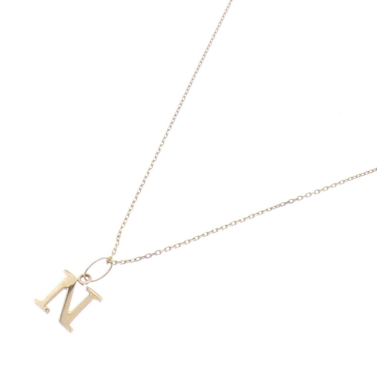 Au750 イニシャルNネックレス
