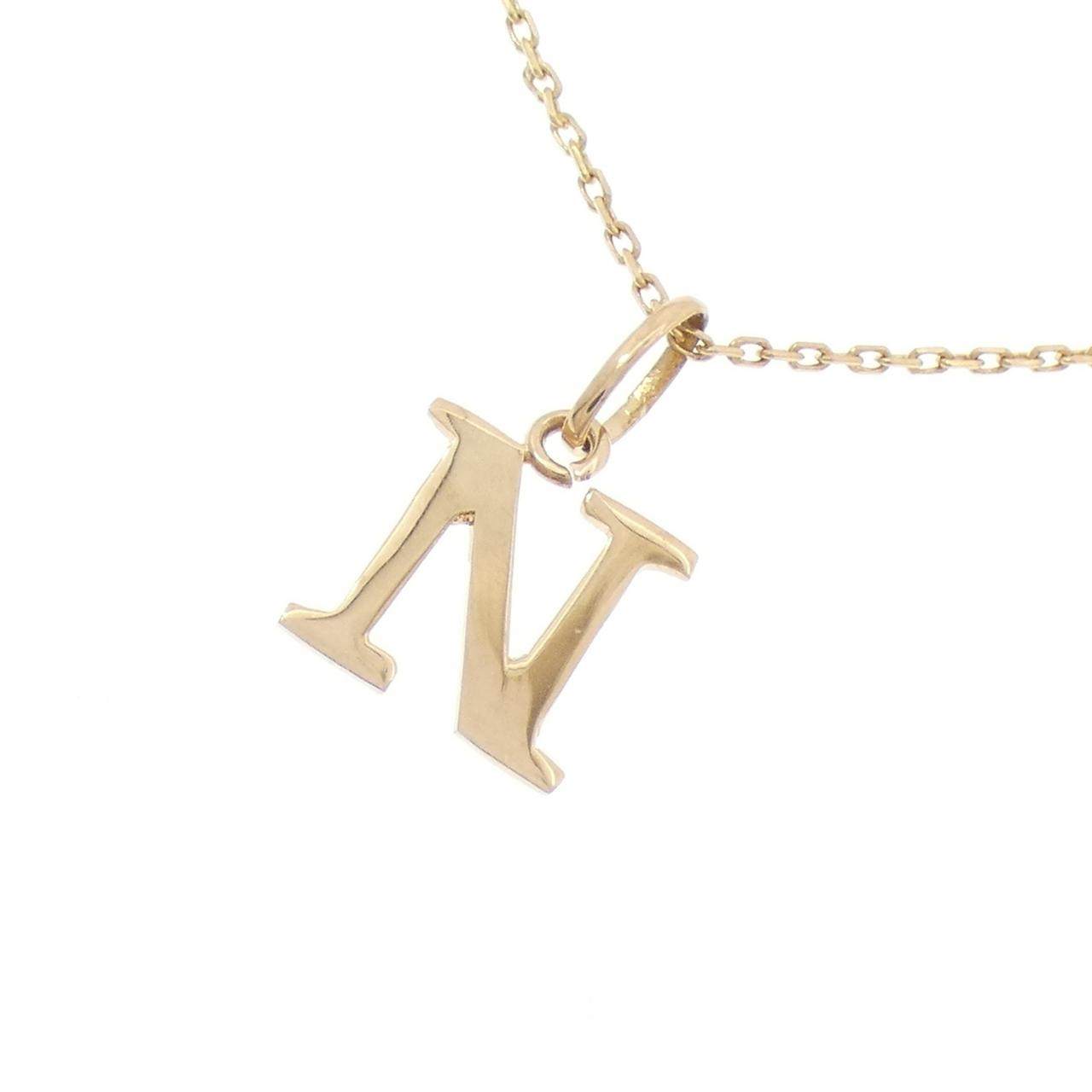 Au750 イニシャルNネックレス