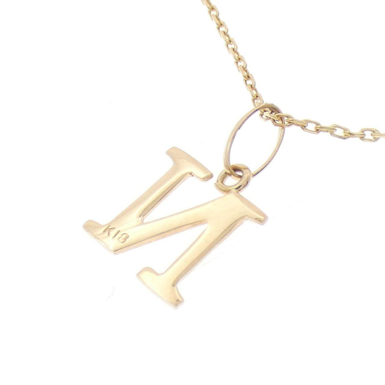 Au750 イニシャルNネックレス