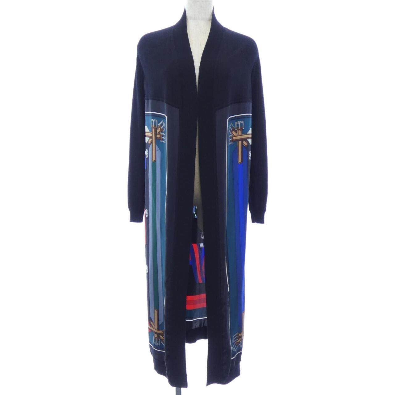 エルメス ツイルレーヌ カシミヤ混ロングカーディガン