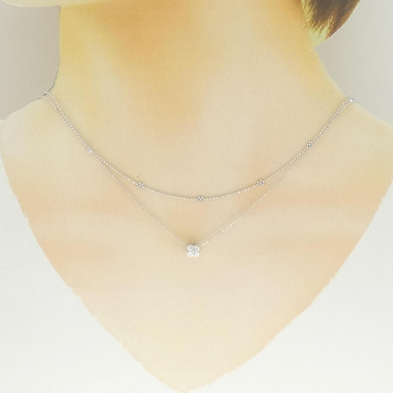 K18ホワイトゴールドダイヤモンドネックレス