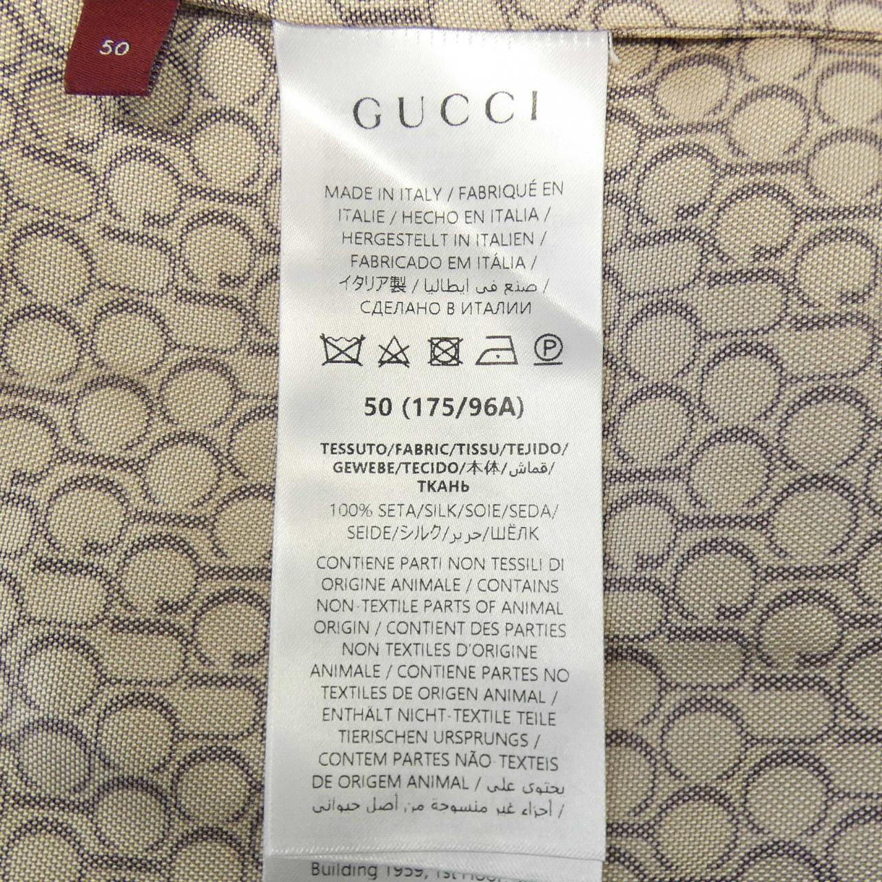 グッチ シルク半袖シャツ