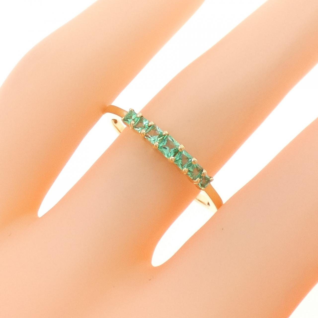 ジーエスティービー Au750 エメラルド リング
