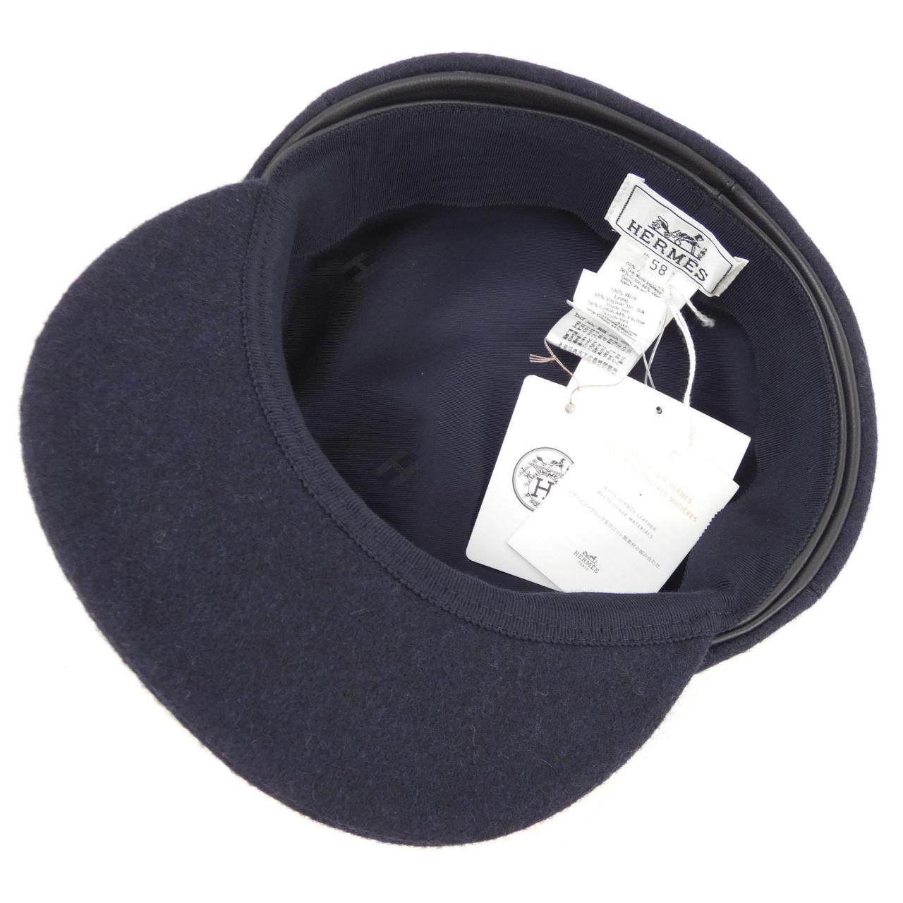エルメス DANI H PASSANT レザ―キャップ