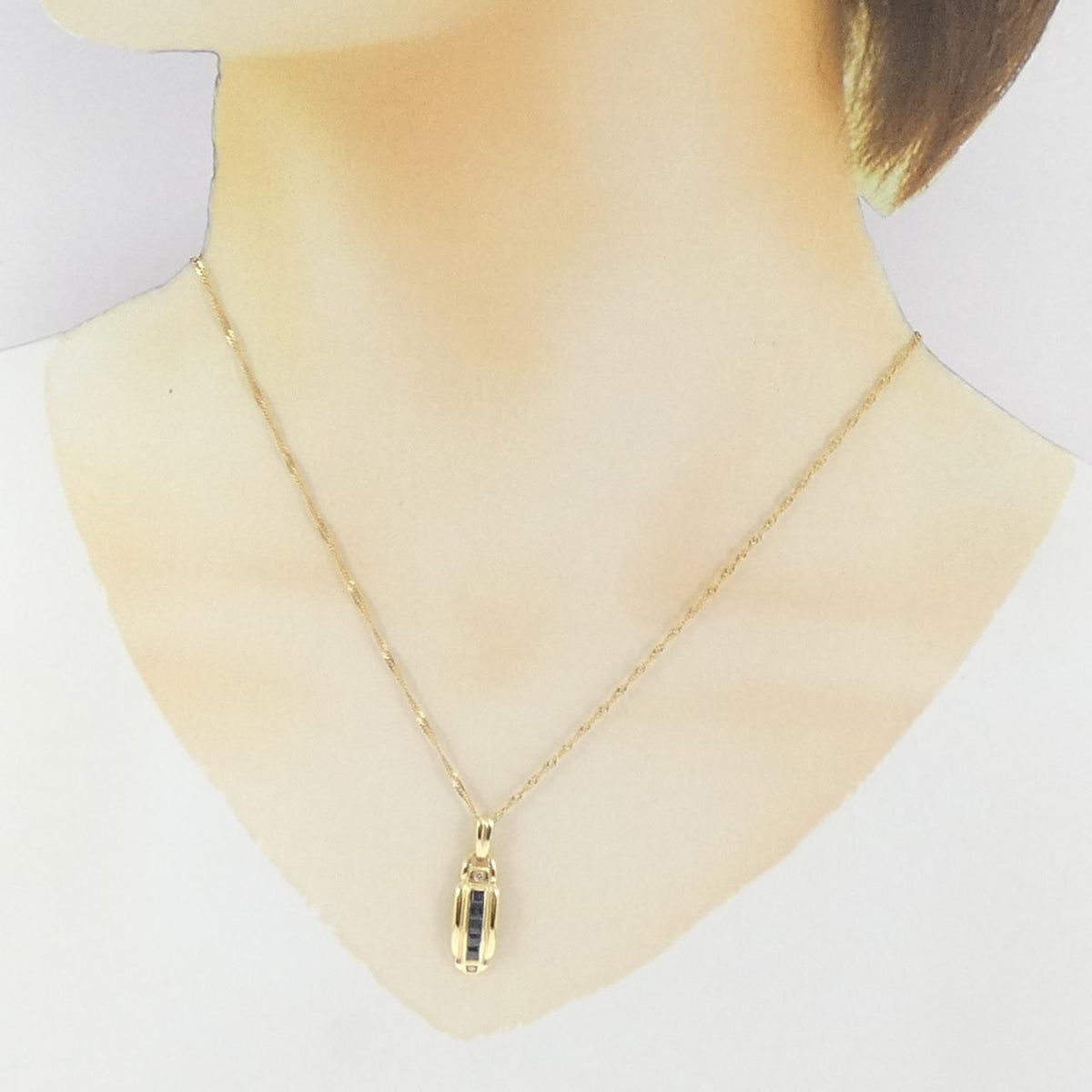 K18イエローゴールド サファイア ダイヤモンド ネックレス