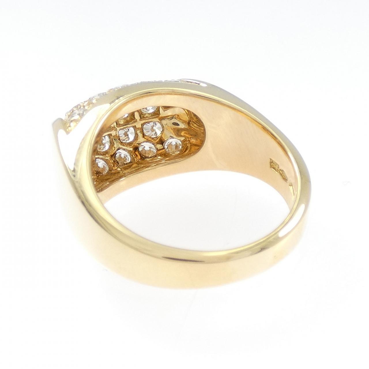 ブルガリ トロンケット 750イエローゴールド ダイヤモンド リング 14号