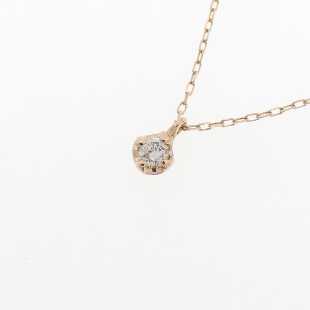 K10ピンクゴールドダイヤモンドネックレス