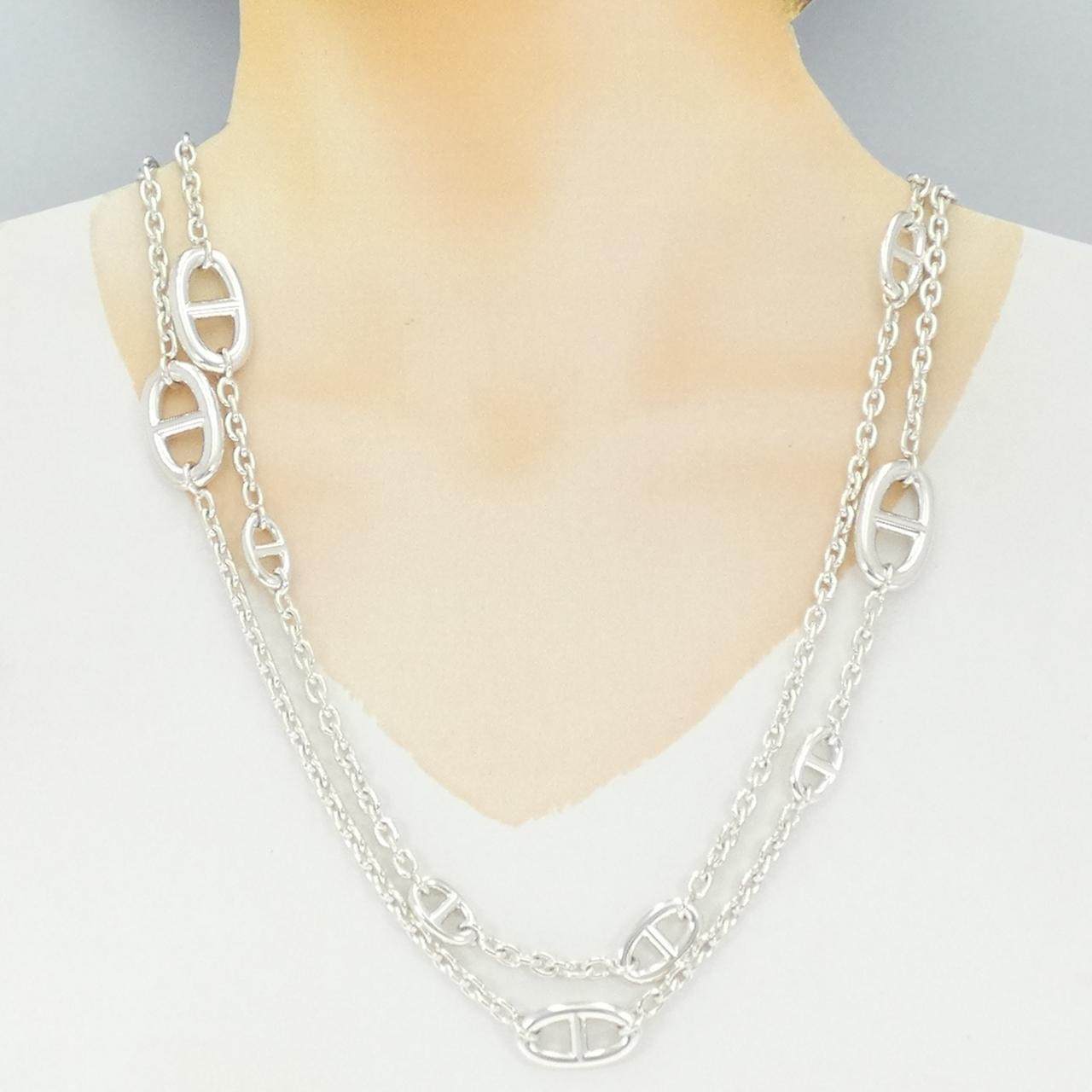 エルメス ファランドール 925シルバー ネックレス 117cm