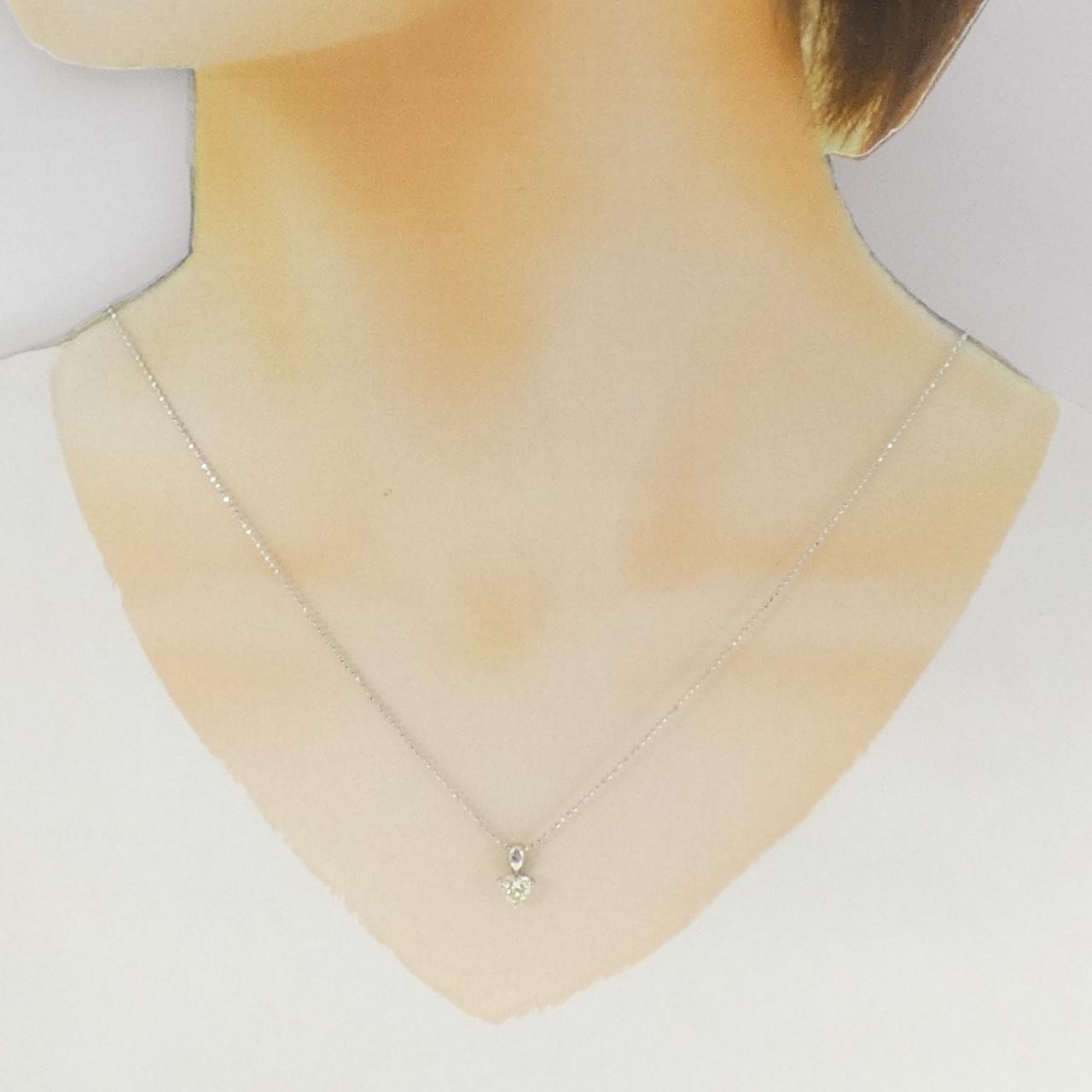 Pt900 Au750ホワイトゴールドダイヤモンドネックレス