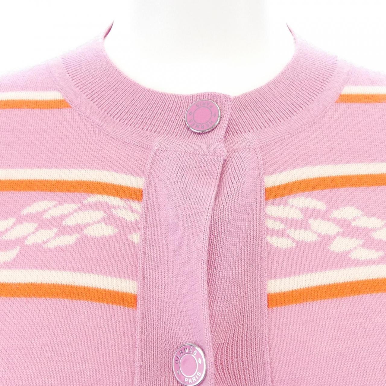エルメス CANOE CHAINE D'ANCRE カシミヤ混 カーディガン