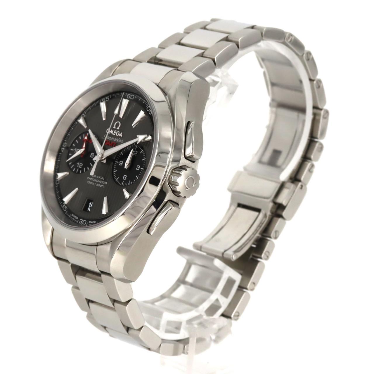 オメガ シーマスターアクアテラ クロノグラフ GMT ステンレススチール 腕時計