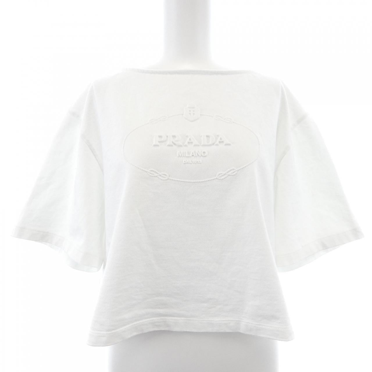 プラダ トライアングルロゴ コットンTシャツ