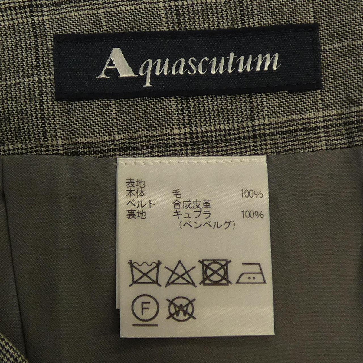 アクアスキュータム チェックウールスカート