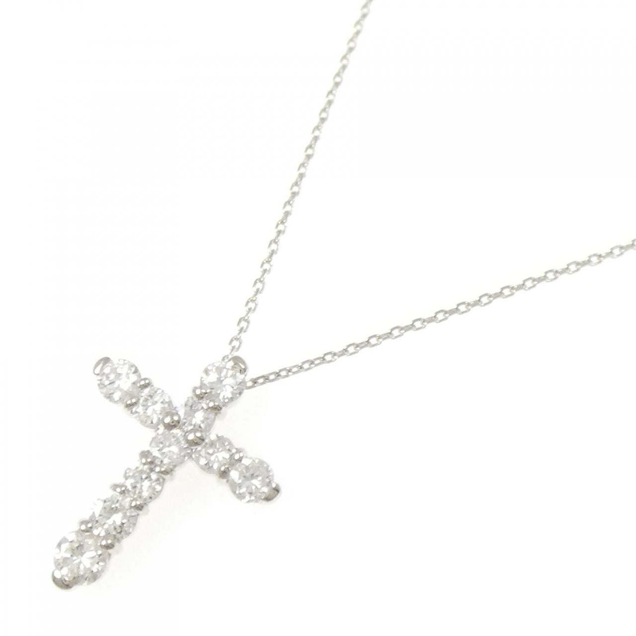 プラチナダイヤモンドクロスネックレス