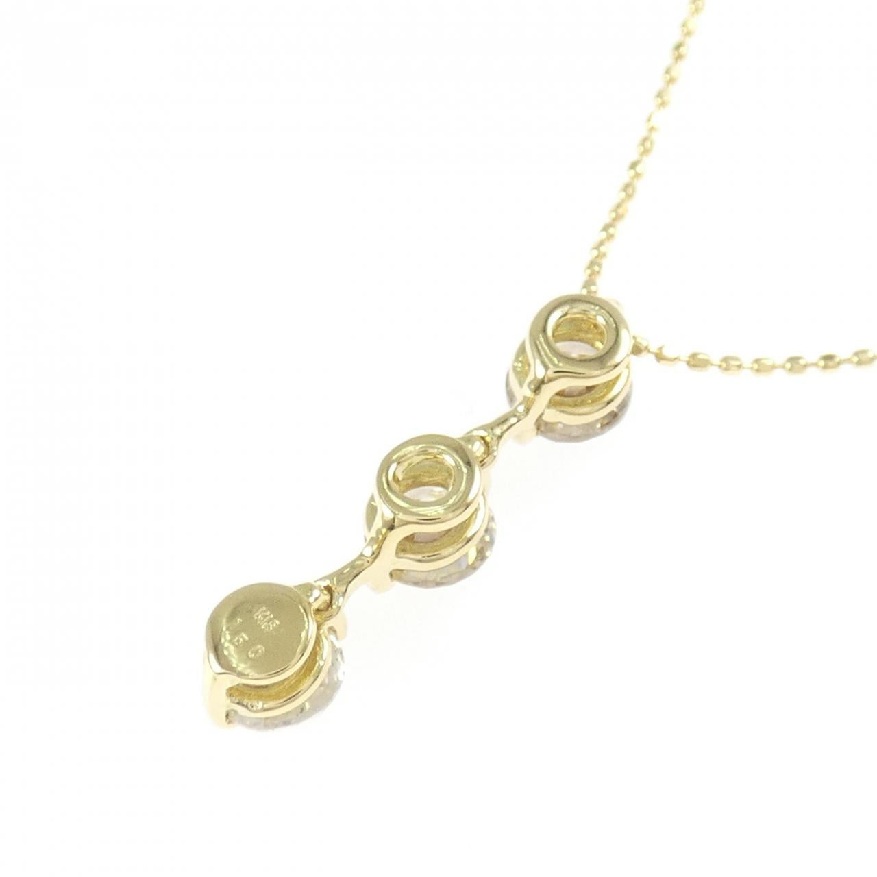 Au750 トリーストーン ダイヤモンドネックレス 1.50CT