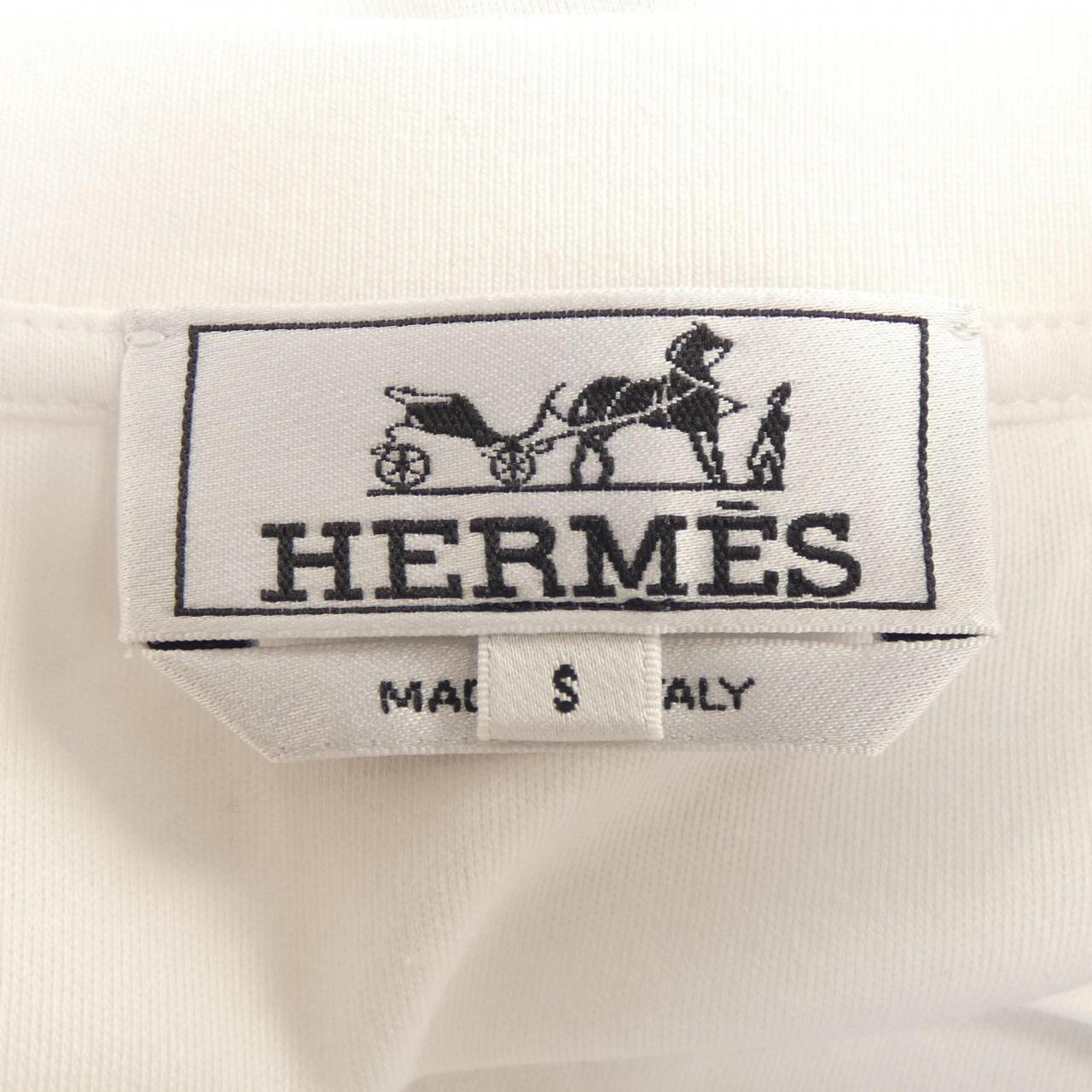 エルメス HARNAIS EN GOUACHE 3D コットンTシャツ