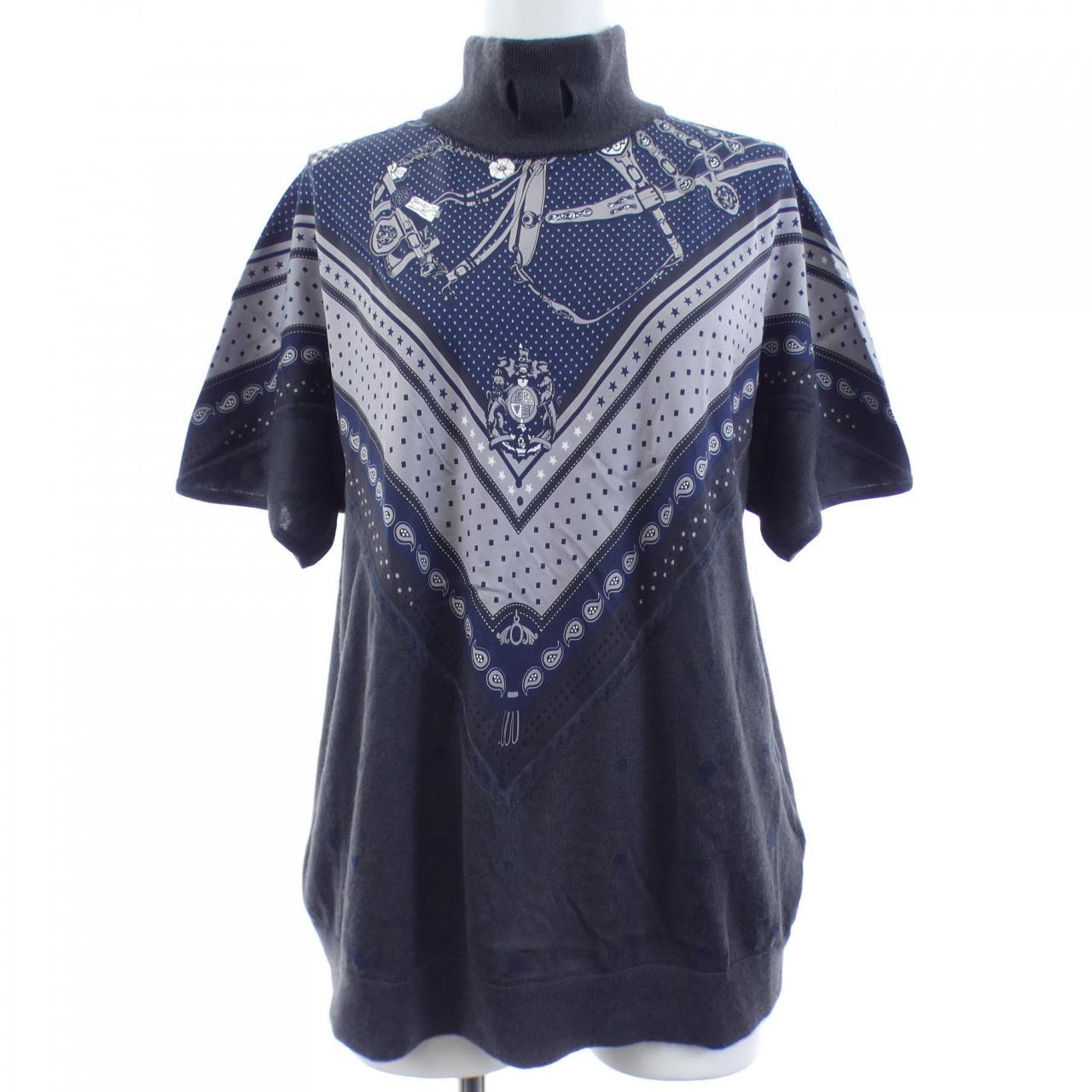エルメス HARNAIS DE COUR BANDANA ツイルレーヌ シルクカシミヤトップス
